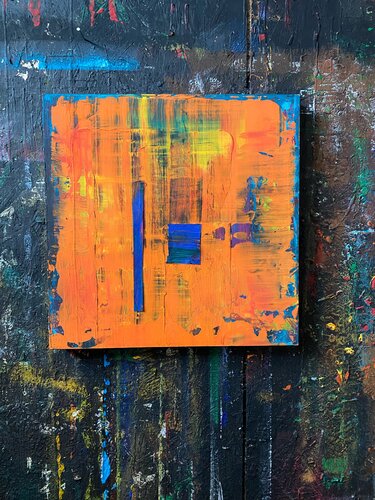 Conversation in the orange park par Sinisa Kulasevic, Peinture en vente sur Singulart