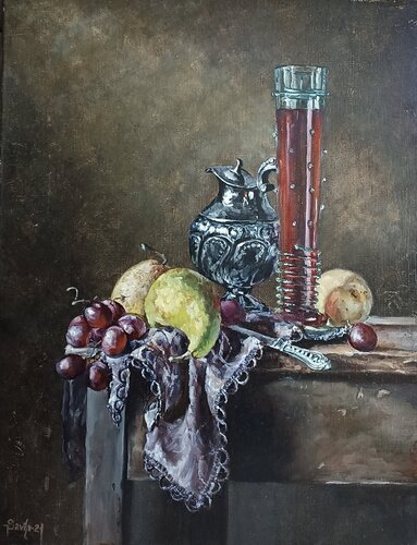 Still life with pear. van Tetyana Donets, Schilderij te koop op Singulart