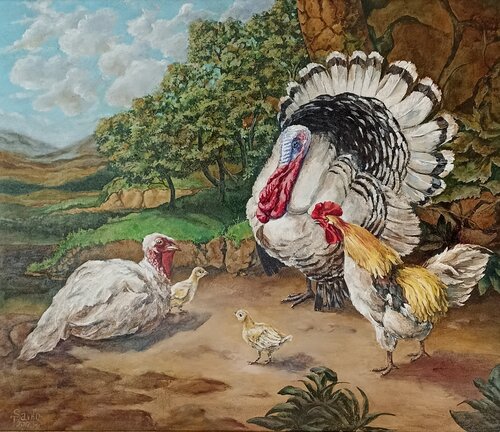 Birds in the park 1. by Tetyana Donets, Painting for Sale on Singulart