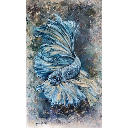 Blue fish. von Tetyana Donets, Malerei kaufen auf Singulart