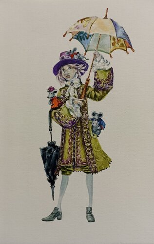 Doll with mice. van Tetyana Donets, Schilderij te koop op Singulart