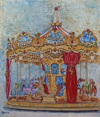 The carousel is always a holiday. di Tetyana Donets, Pittura in vendita su Singulart