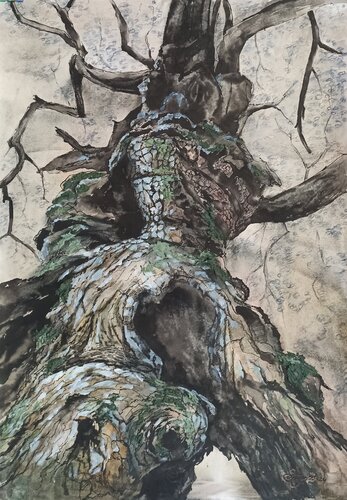 Angel Oak Tree. di Tetyana Donets, Pittura in vendita su Singulart