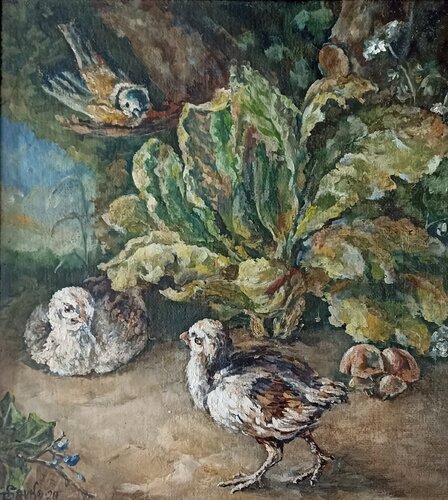 Poultry yard. by Tetyana Donets, Painting for Sale on Singulart