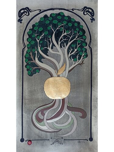 Tree of life or apple of temptation. de Tetyana Donets, Pintura a la venta en Singulart