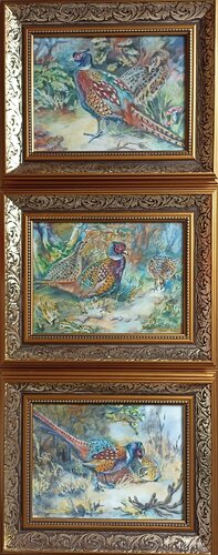Pheasants.(Triptih) by Tetyana Donets, Work on Paper for Sale on Singulart
