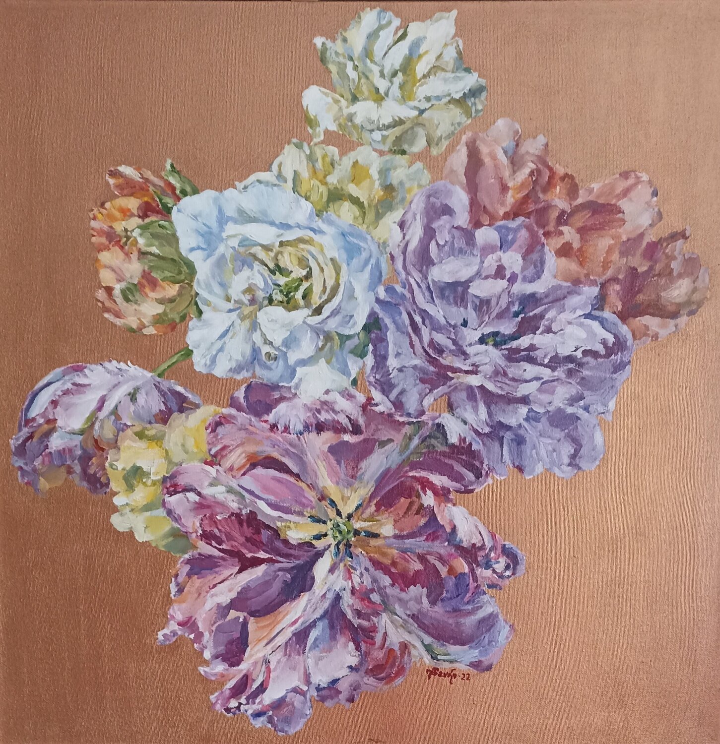 Bouquet of tulips. Tetyana Donets Originalgemälde zu verkaufen