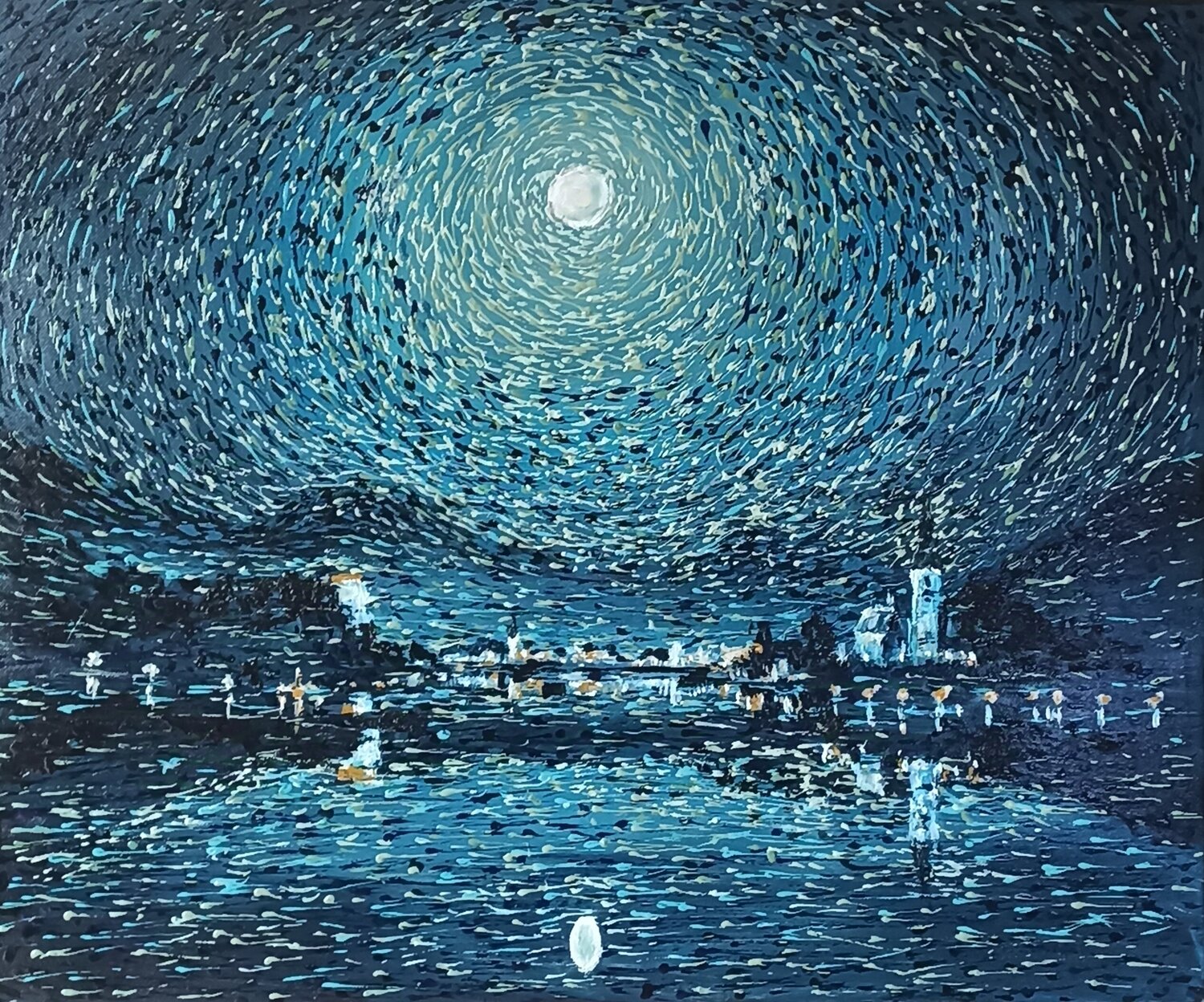 Full moon.Shadow and reflection. Tetyana Donets