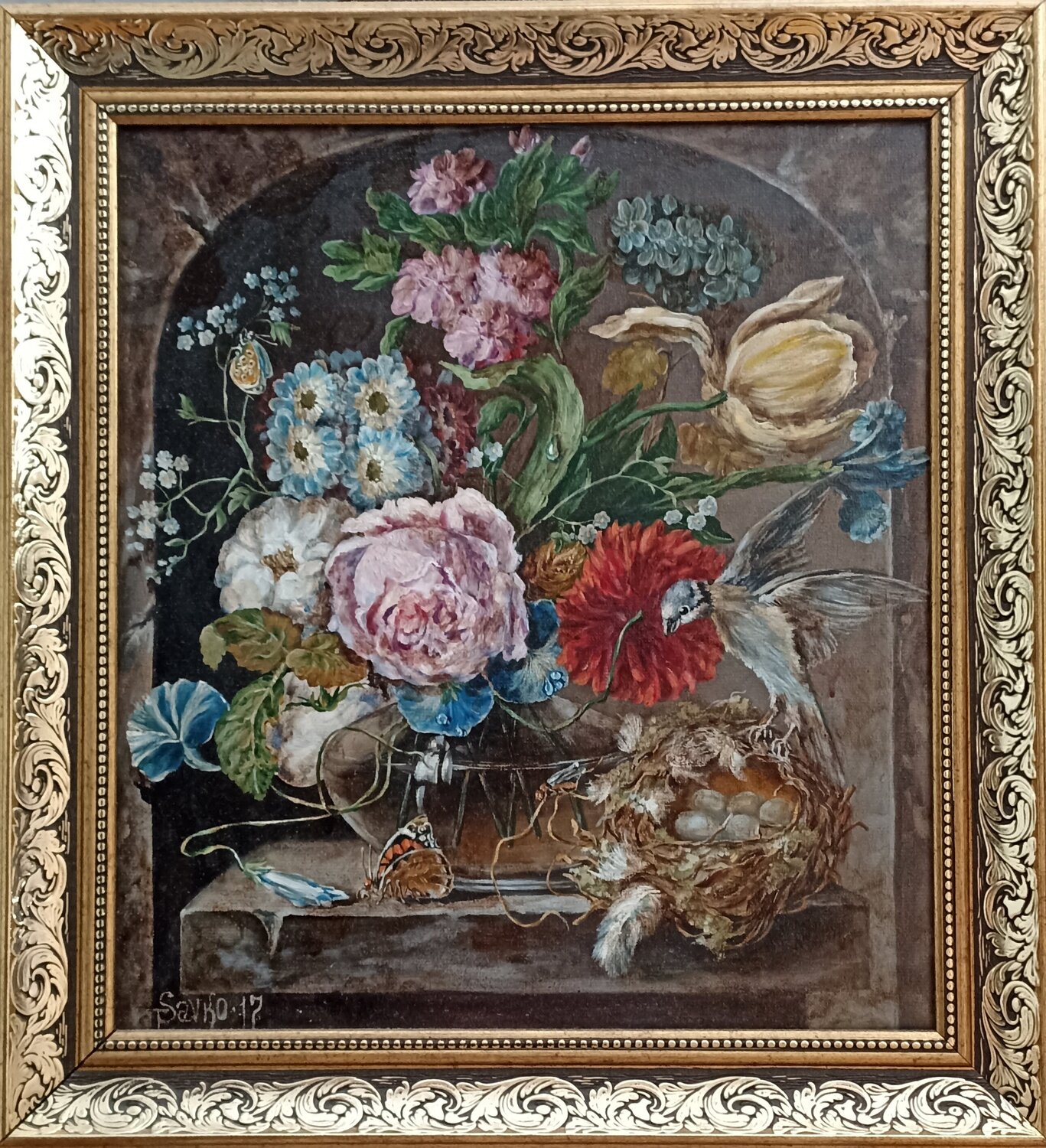 Bouquet with a nest. Tetyana Donets Pintura original en venta