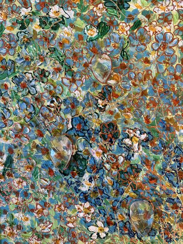 Cristal drops on a Dawn Meadow von JULIJA PUZIRJOVA, Malerei kaufen auf Singulart