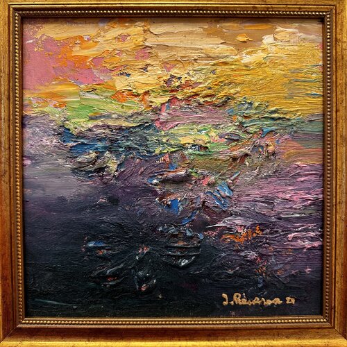 Yellow, Green, Purple—Who's the Boss Here? van JULIJA PUZIRJOVA, Schilderij te koop op Singulart
