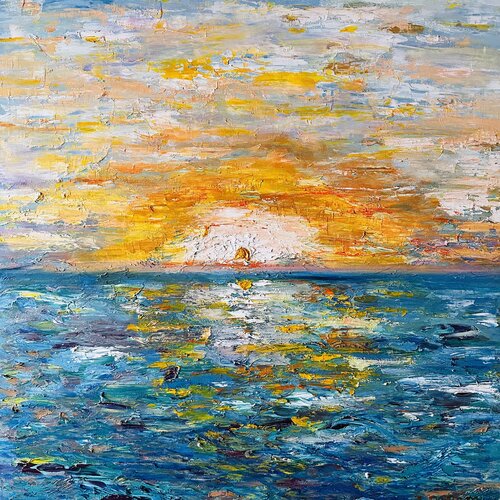 The Sea Asked for Some Gold — I Didn’t Say No von JULIJA PUZIRJOVA, Malerei kaufen auf Singulart