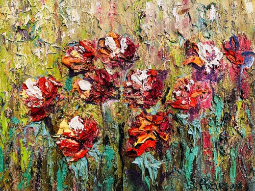 A Garden Filled with Happiness. von JULIJA PUZIRJOVA, Malerei kaufen auf Singulart