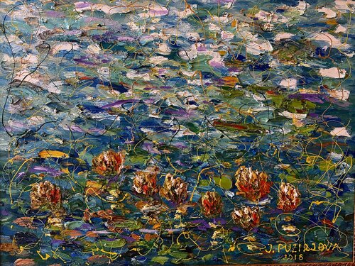 Magic of Water Captured in Brushstrokes van JULIJA PUZIRJOVA, Schilderij te koop op Singulart