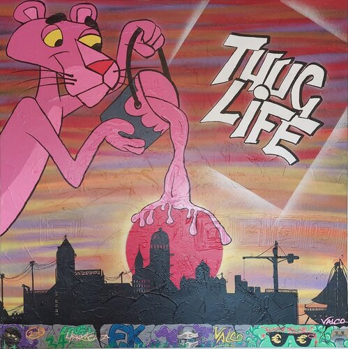 Thug life in pink by Valco, Painting for Sale on Singulart