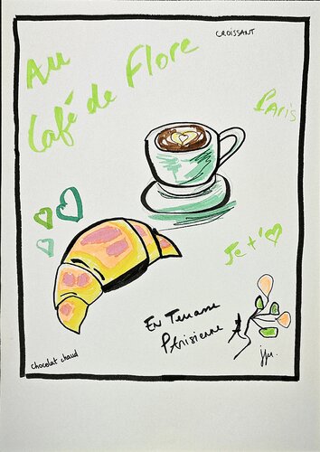 En terrasse à Paris von Jennifer Boisard, Zeichnungen kaufen auf Singulart