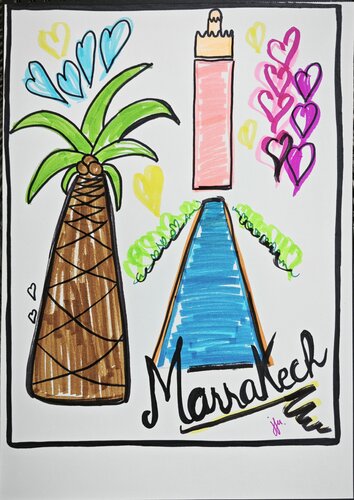 À Marrakech di Jennifer Boisard, Disegno in vendita su Singulart