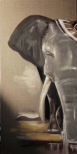 L'éléphant Sacré di Lauriane Itoua (Lylo), Pittura in vendita su Singulart
