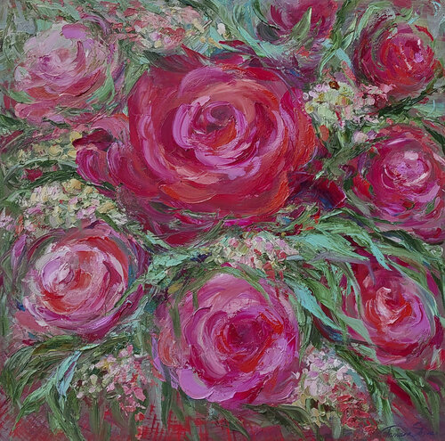 Bright flowers von Tamara Shyrai, Malerei kaufen auf Singulart