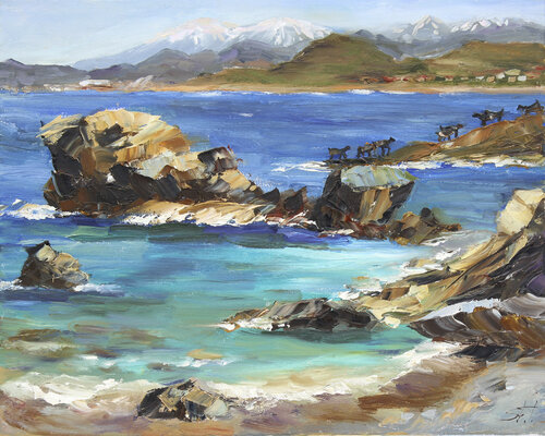 "Где скалы встречаются с волнами" von Tamara Shyrai, Malerei kaufen auf Singulart