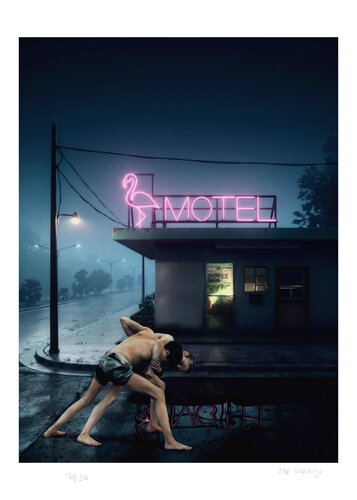 Flamingo Motel von Jean-Marie Gitard, Druck kaufen auf Singulart