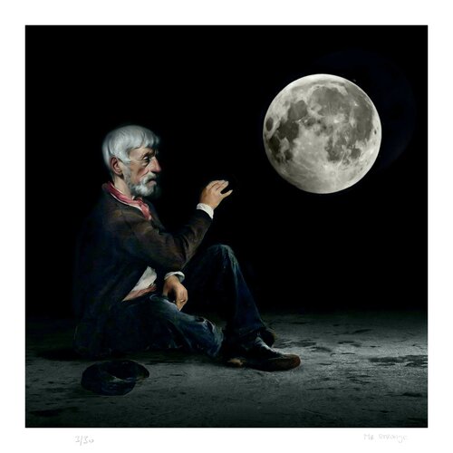 Dialogue avec la Lune von Jean-Marie Gitard, Druck kaufen auf Singulart