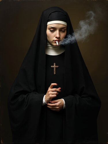 Smoking with God von Jean-Marie Gitard, Druck kaufen auf Singulart