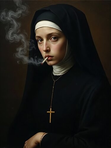 Smoking with God van Jean-Marie Gitard, Schilderij te koop op Singulart