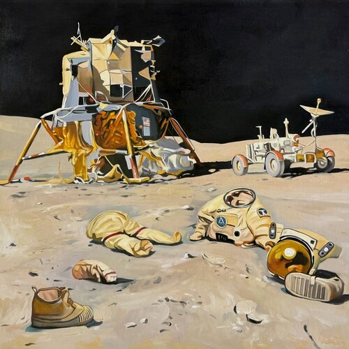 Strip-tease on the Moon di Jean-Marie Gitard, Pittura in vendita su Singulart