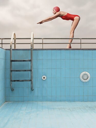The Blue Pool by Jean-Marie Gitard, Print for Sale on Singulart