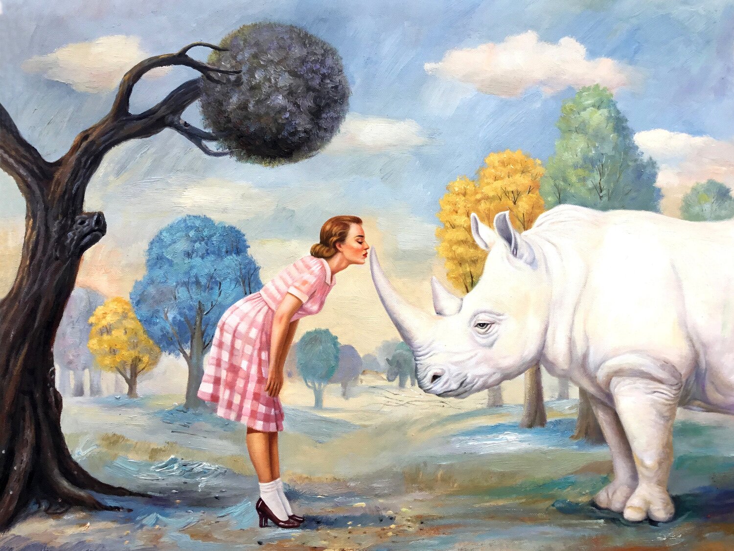 Le Baiser Jean-Marie Gitard Origineel schilderij te koop