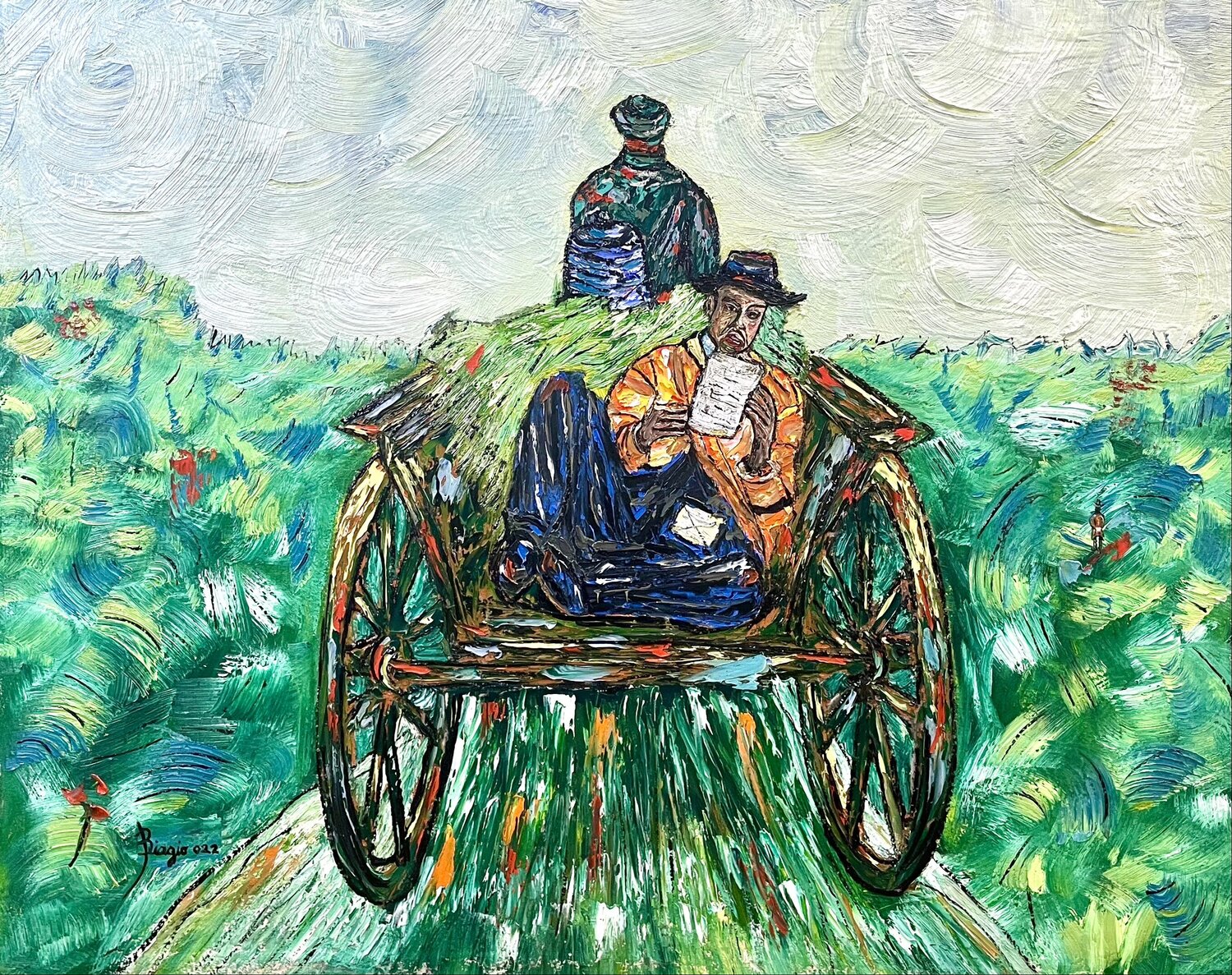 The letter (omaggio a Vincent Van Gogh) Biagio Antonio Occhipinti Originalgemälde zu verkaufen