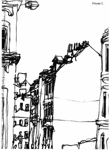 Brussels ( Sint Gilles Croquis) par Claudio Pincas Feldman, Dessin en vente sur Singulart