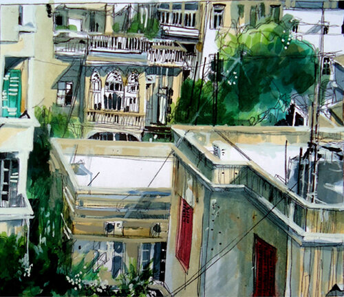 Beirut ( Sketchs de la Ciudad/2012) von Claudio Pincas Feldman, Malerei kaufen auf Singulart