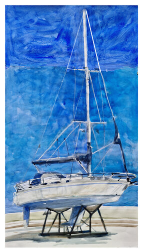 Velero 1 ( Bote en Reparacion) von Claudio Pincas Feldman, Malerei kaufen auf Singulart