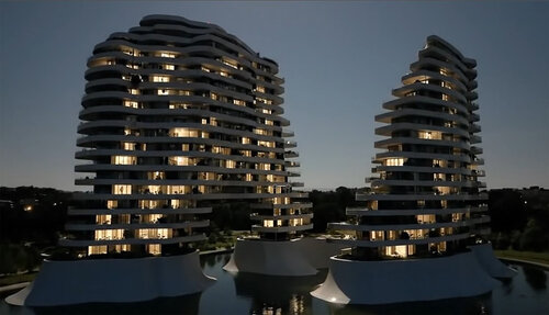 Edificios en el Agua de Claudio Pincas Feldman, Digital a la venta en Singulart