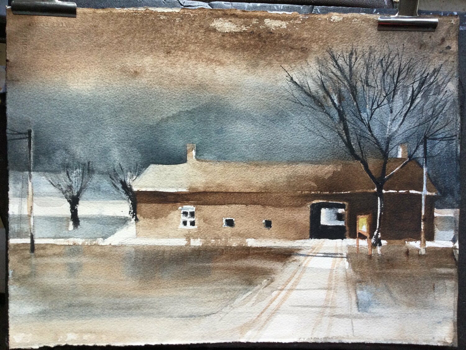 "Rumbeke Farm" ( watercolor original) Claudio Pincas Feldman