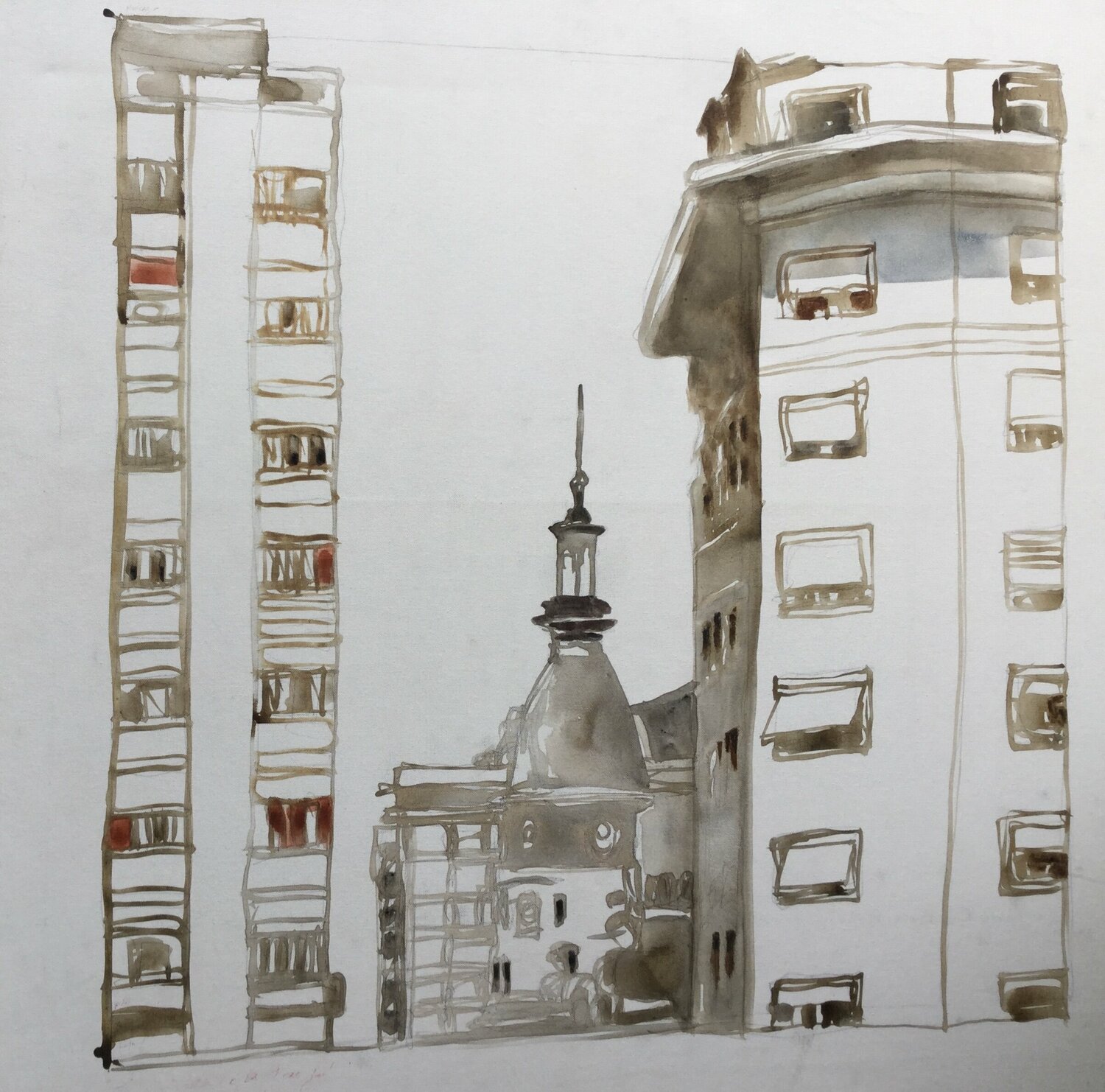 Esquina Lavalle y Avda 9 de Julio Claudio Pincas Feldman Originalgemälde zu verkaufen