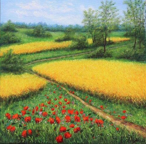 Poppy meadow and wheat field Ludmilla Ukrow