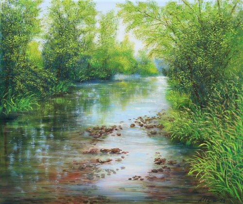 Water landscape van Ludmilla Ukrow, Schilderij te koop op Singulart