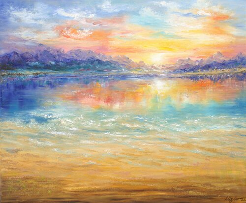 Seascape abstract 2 van Ludmilla Ukrow, Schilderij te koop op Singulart