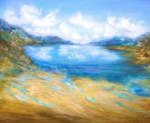 Gold landscape von Ludmilla Ukrow, Malerei kaufen auf Singulart