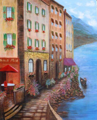 Italian cafe von Ludmilla Ukrow, Malerei kaufen auf Singulart