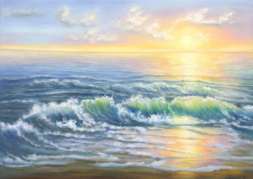 Ocean sunset von Ludmilla Ukrow, Malerei kaufen auf Singulart