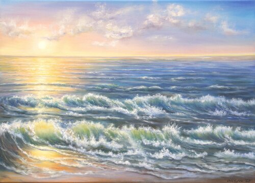 Ocean sunset 2 von Ludmilla Ukrow, Malerei kaufen auf Singulart