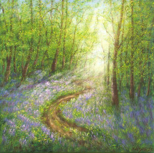 Bluebell forest di Ludmilla Ukrow, Pittura in vendita su Singulart