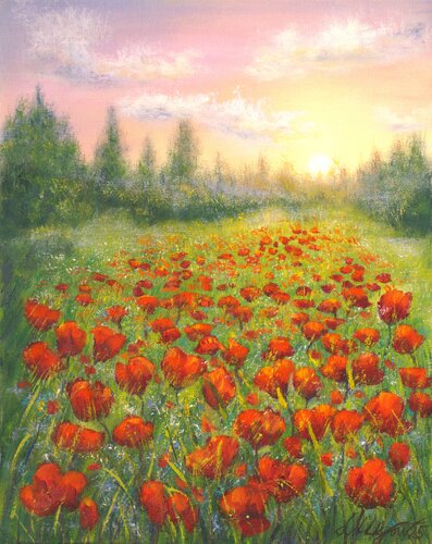 Colorful sunrise van Ludmilla Ukrow, Schilderij te koop op Singulart