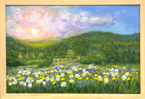 Landscape with dandelion van Ludmilla Ukrow, Schilderij te koop op Singulart