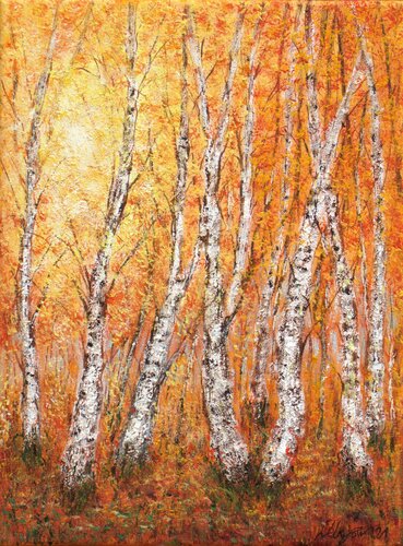 Birch forest by Ludmilla Ukrow, Painting for Sale on Singulart