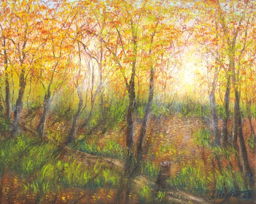 The autumnal forest van Ludmilla Ukrow, Schilderij te koop op Singulart